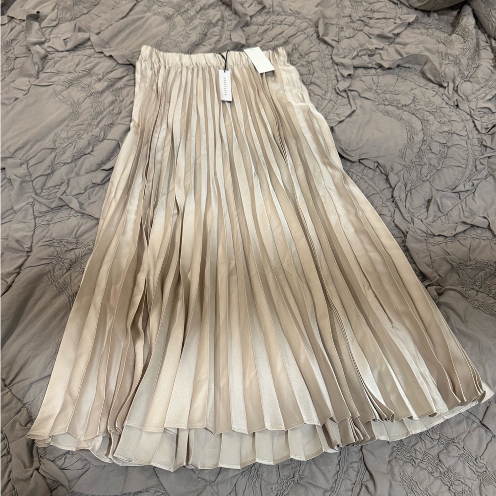 Sanctuary Cream pleated midi skirt NWT size XS
